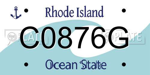 C0876G Rhode Island License Plate