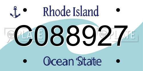 C088927 Rhode Island License Plate