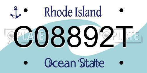 C08892T Rhode Island License Plate