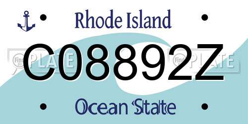 C08892Z Rhode Island License Plate