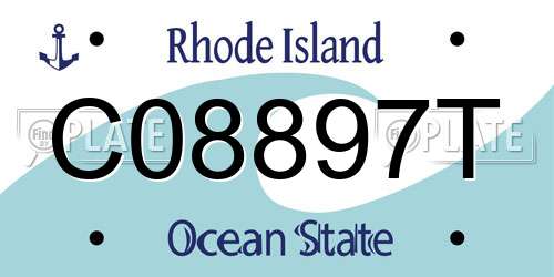 C08897T Rhode Island License Plate