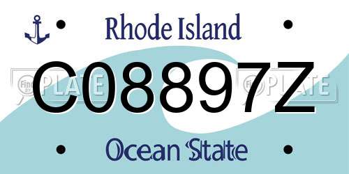 C08897Z Rhode Island License Plate