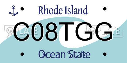 C08TGG Rhode Island License Plate