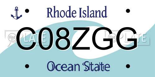 C08ZGG Rhode Island License Plate