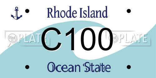 C100 Rhode Island License Plate