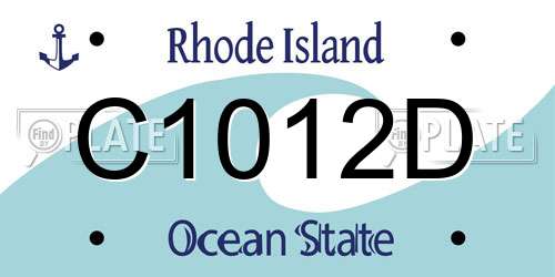 C1012D Rhode Island License Plate