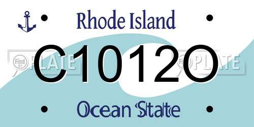 C1012O Rhode Island License Plate