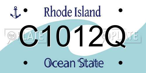 C1012Q Rhode Island License Plate