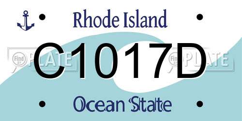 C1017D Rhode Island License Plate