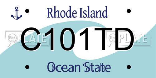 C101TD Rhode Island License Plate