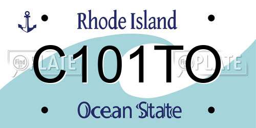 C101TO Rhode Island License Plate