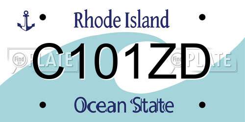 C101ZD Rhode Island License Plate