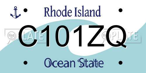C101ZQ Rhode Island License Plate