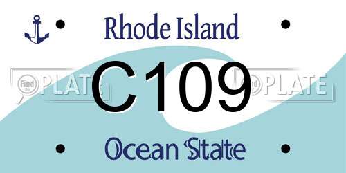 C109 Rhode Island License Plate