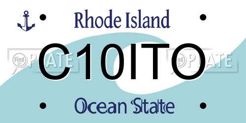 C10ITO Rhode Island License Plate