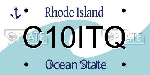 C10ITQ Rhode Island License Plate