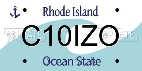 C10IZO Rhode Island License Plate