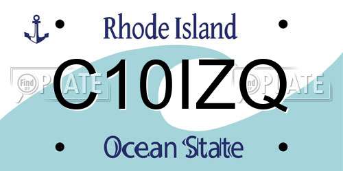 C10IZQ Rhode Island License Plate