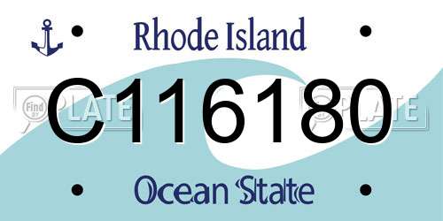 C116180 Rhode Island License Plate