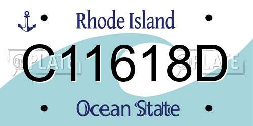 C11618D Rhode Island License Plate