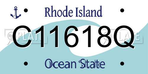 C11618Q Rhode Island License Plate