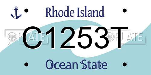 C1253T Rhode Island License Plate