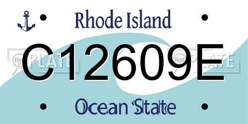 C12609E Rhode Island License Plate