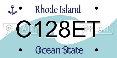 C128ET Rhode Island License Plate