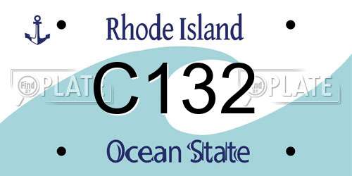C132 Rhode Island License Plate