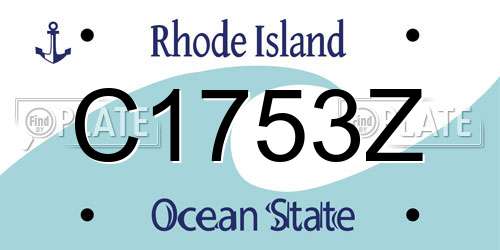 C1753Z Rhode Island License Plate