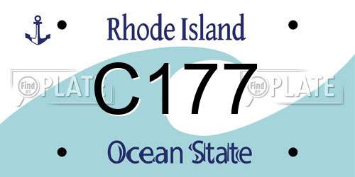 C177 Rhode Island License Plate