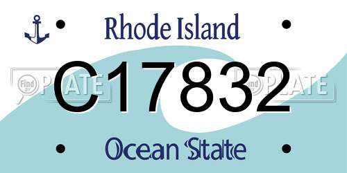 C17832 Rhode Island License Plate
