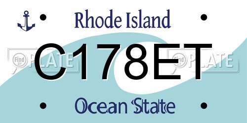 C178ET Rhode Island License Plate