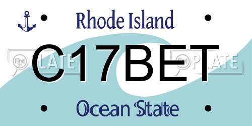 C17BET Rhode Island License Plate