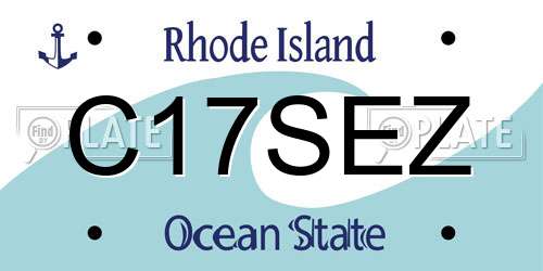 C17SEZ Rhode Island License Plate