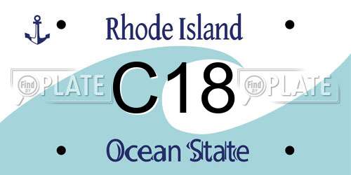 C18 Rhode Island License Plate