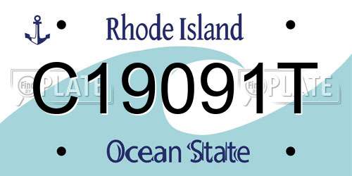 C19091T Rhode Island License Plate