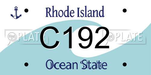 C192 Rhode Island License Plate