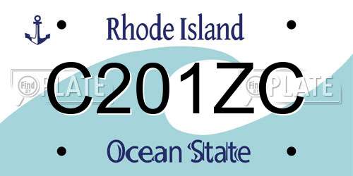 C201ZC Rhode Island License Plate