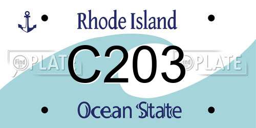 C203 Rhode Island License Plate