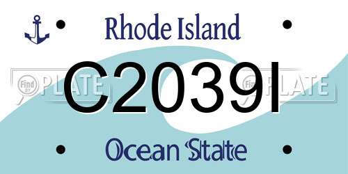 C2039I Rhode Island License Plate