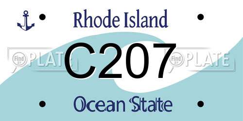 C207 Rhode Island License Plate