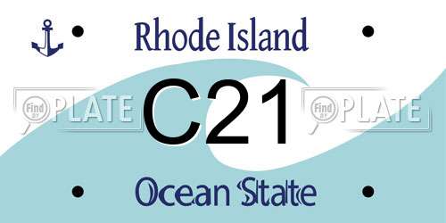 C21 Rhode Island License Plate