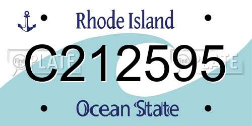 C212595 Rhode Island License Plate