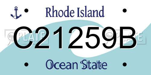 C21259B Rhode Island License Plate