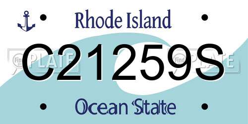 C21259S Rhode Island License Plate