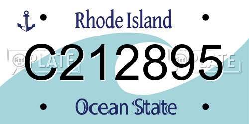 C212895 Rhode Island License Plate