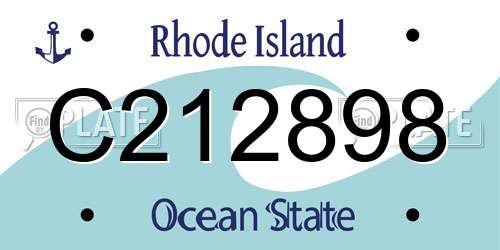 C212898 Rhode Island License Plate