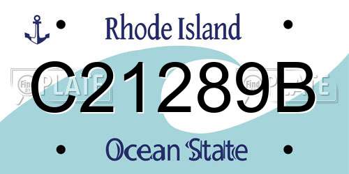 C21289B Rhode Island License Plate