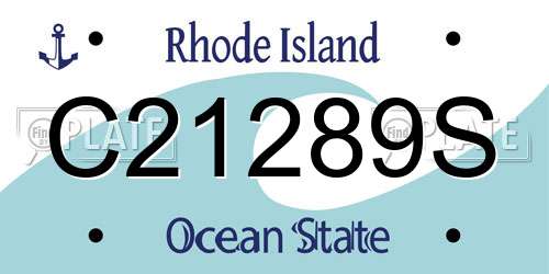C21289S Rhode Island License Plate